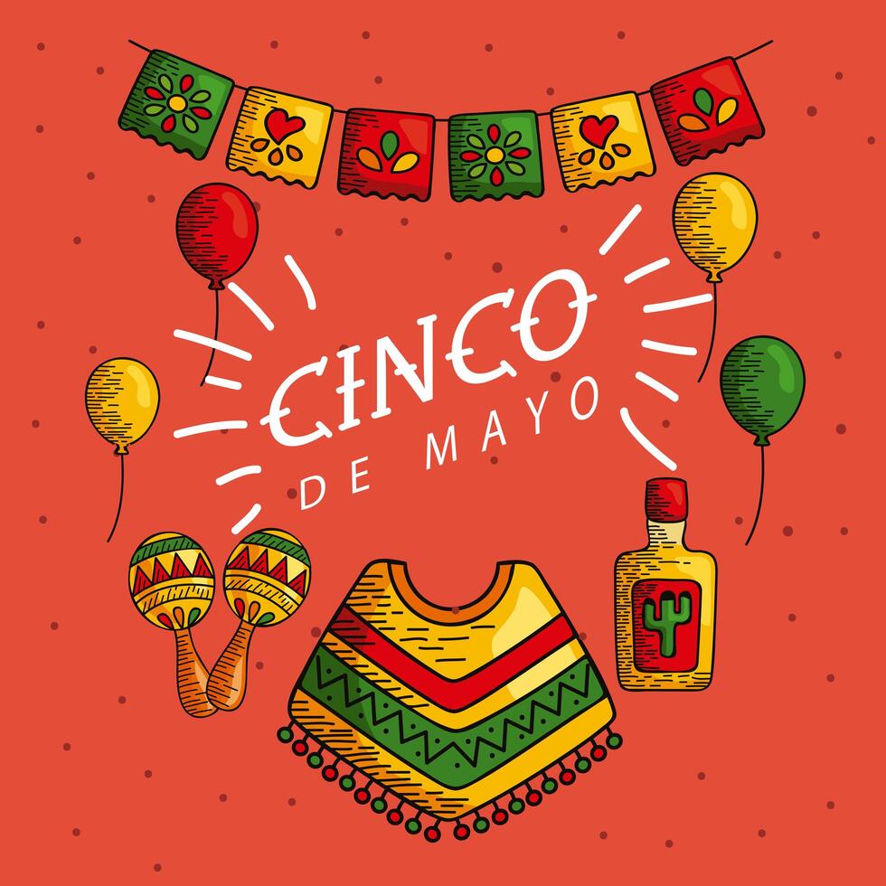 5 de mayo celebration vector
