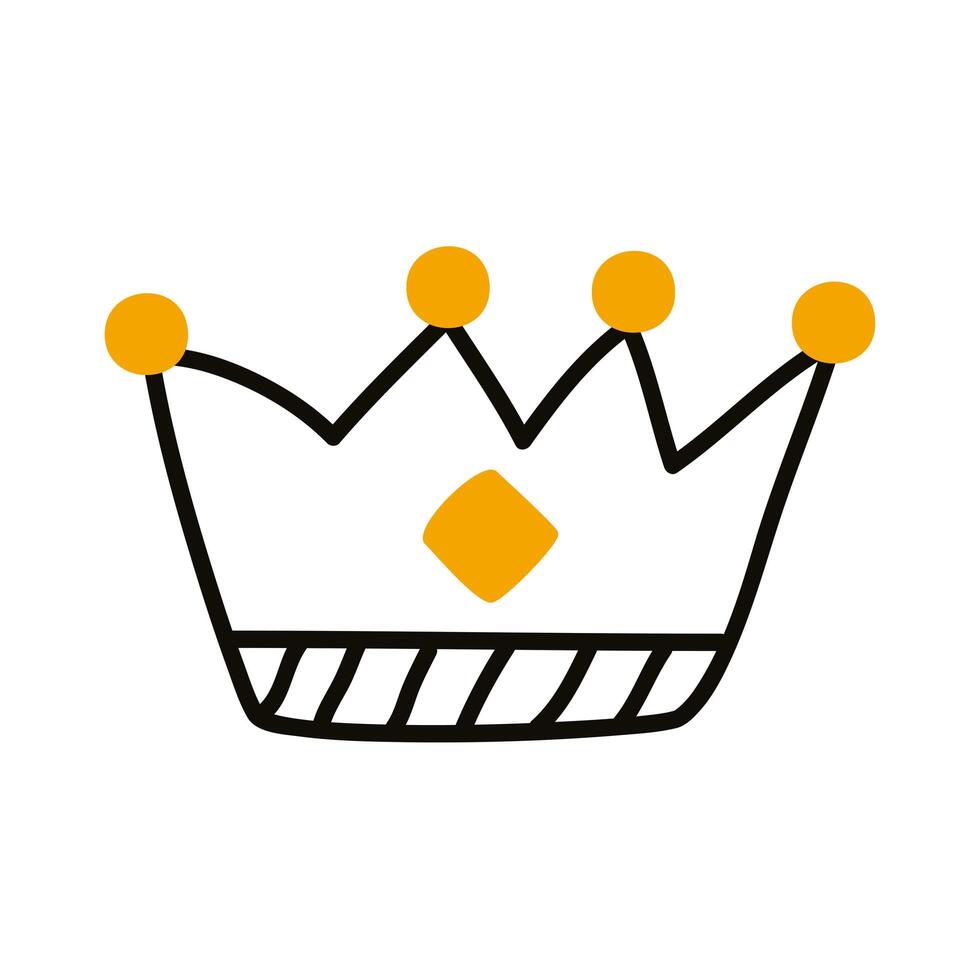 crown doodle style vector