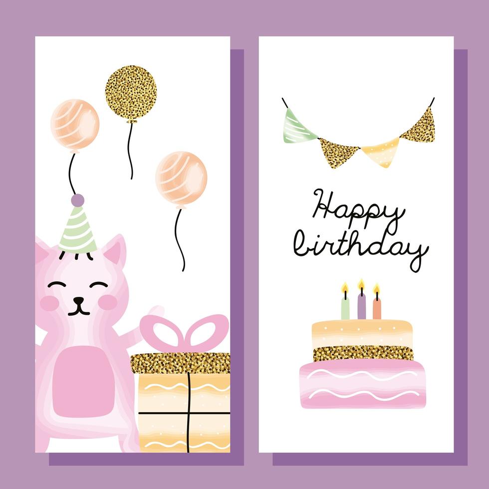 happy birthday cards vector