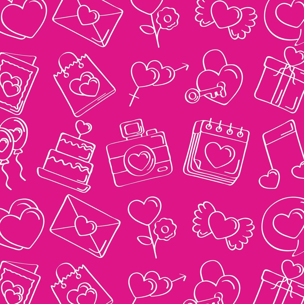 love doodles pattern vector