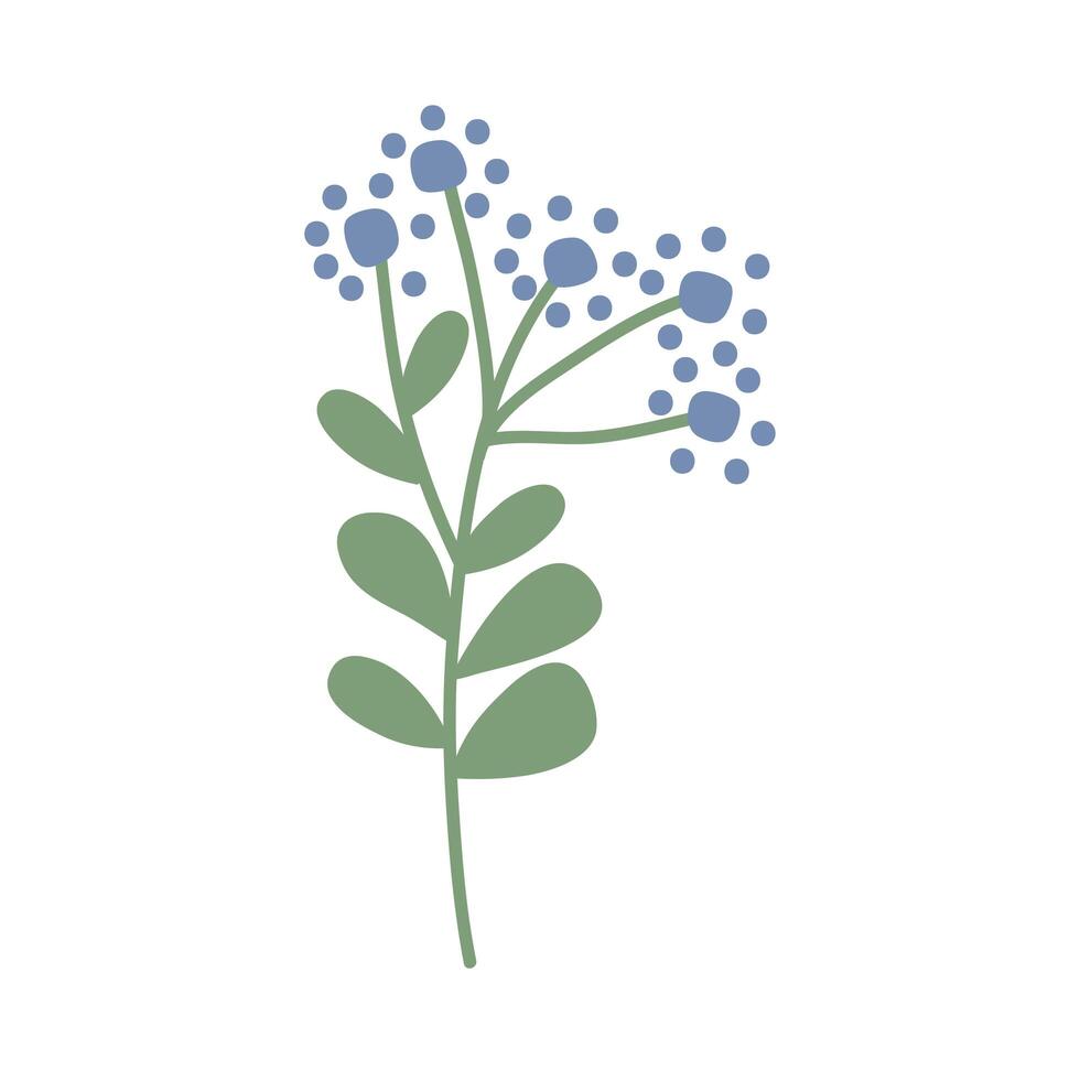 blue flowers garden vector