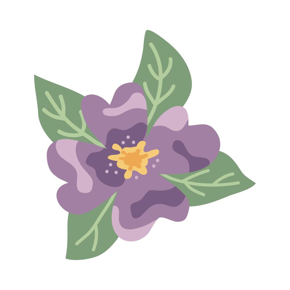 cute purple flower vector