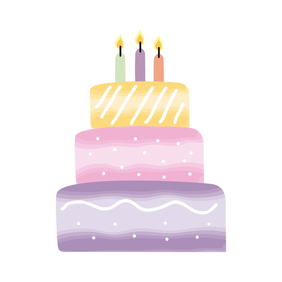 sweet cake birthday vector