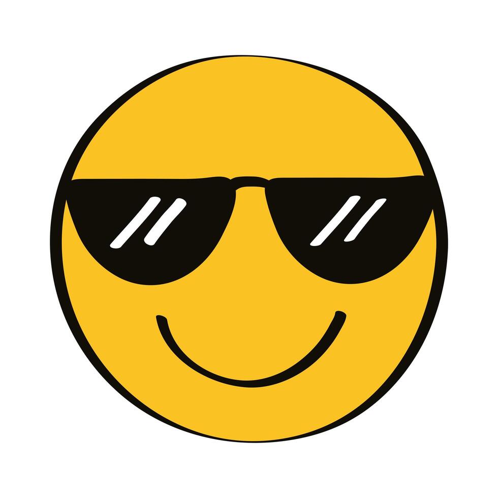 emoji with sunglasses vector