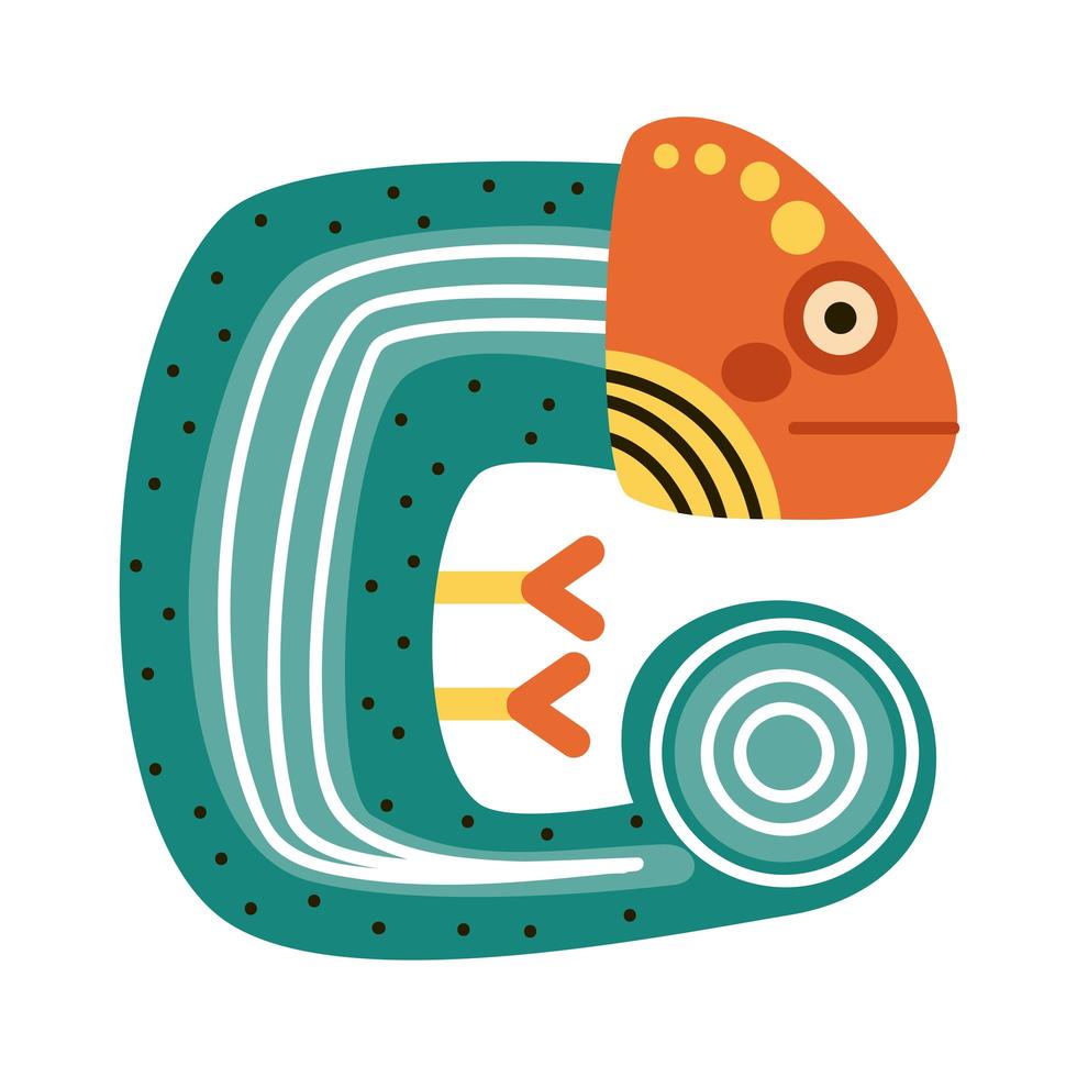 cute chameleon amphibian vector