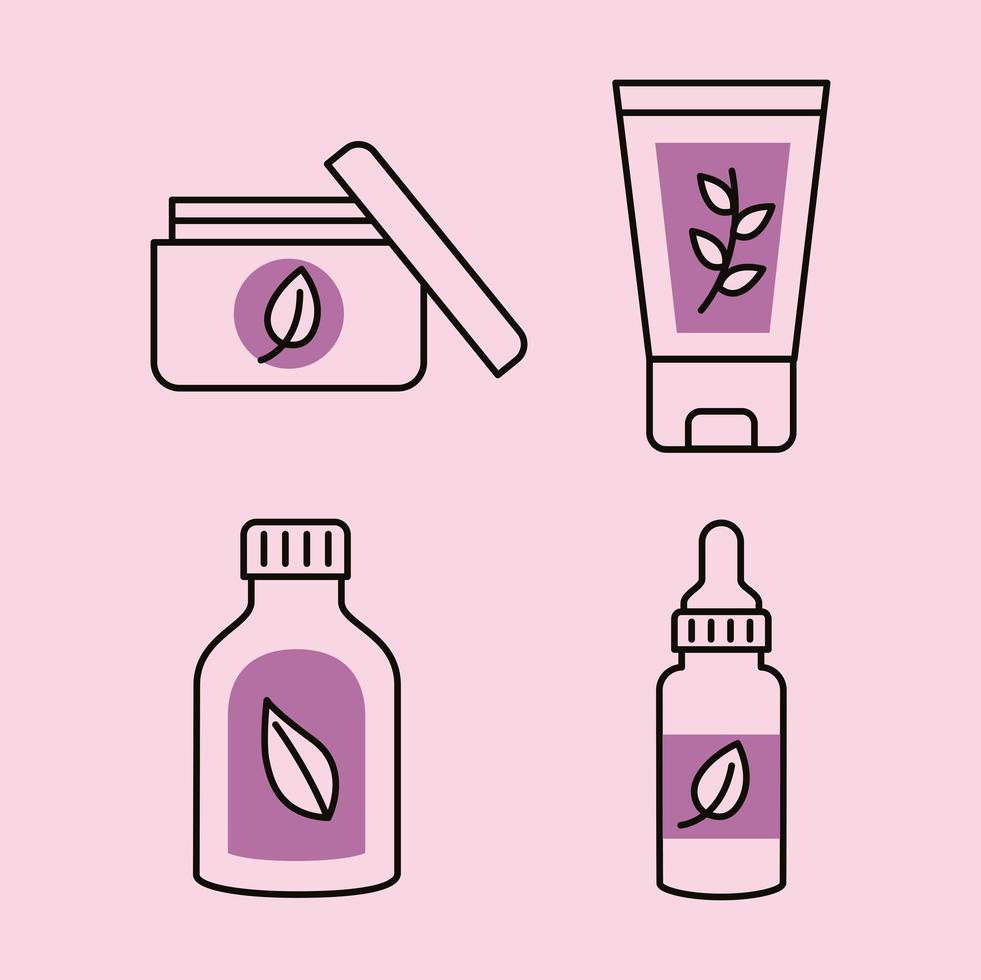 four organic cosmetics vector