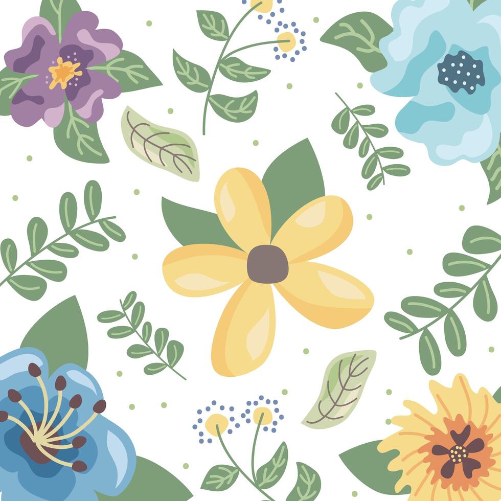 flowers garden pattern vector