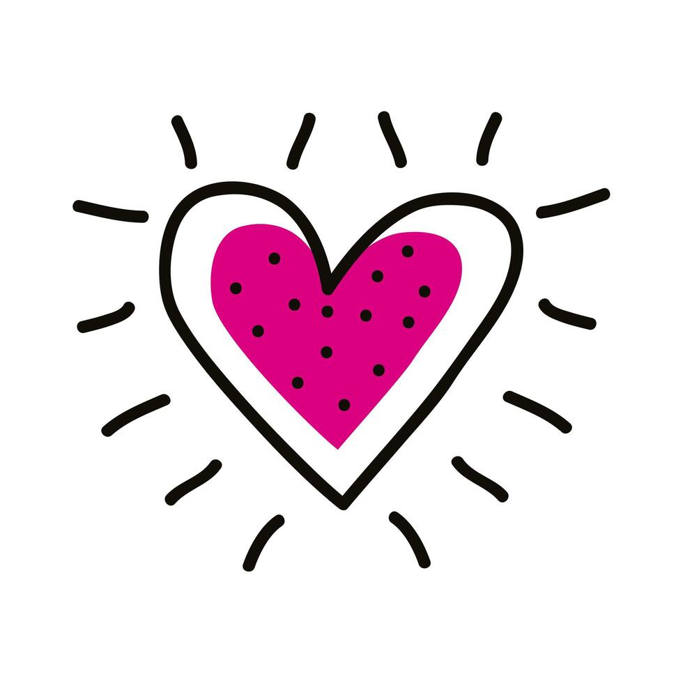 estilo de dibujo de corazón vector