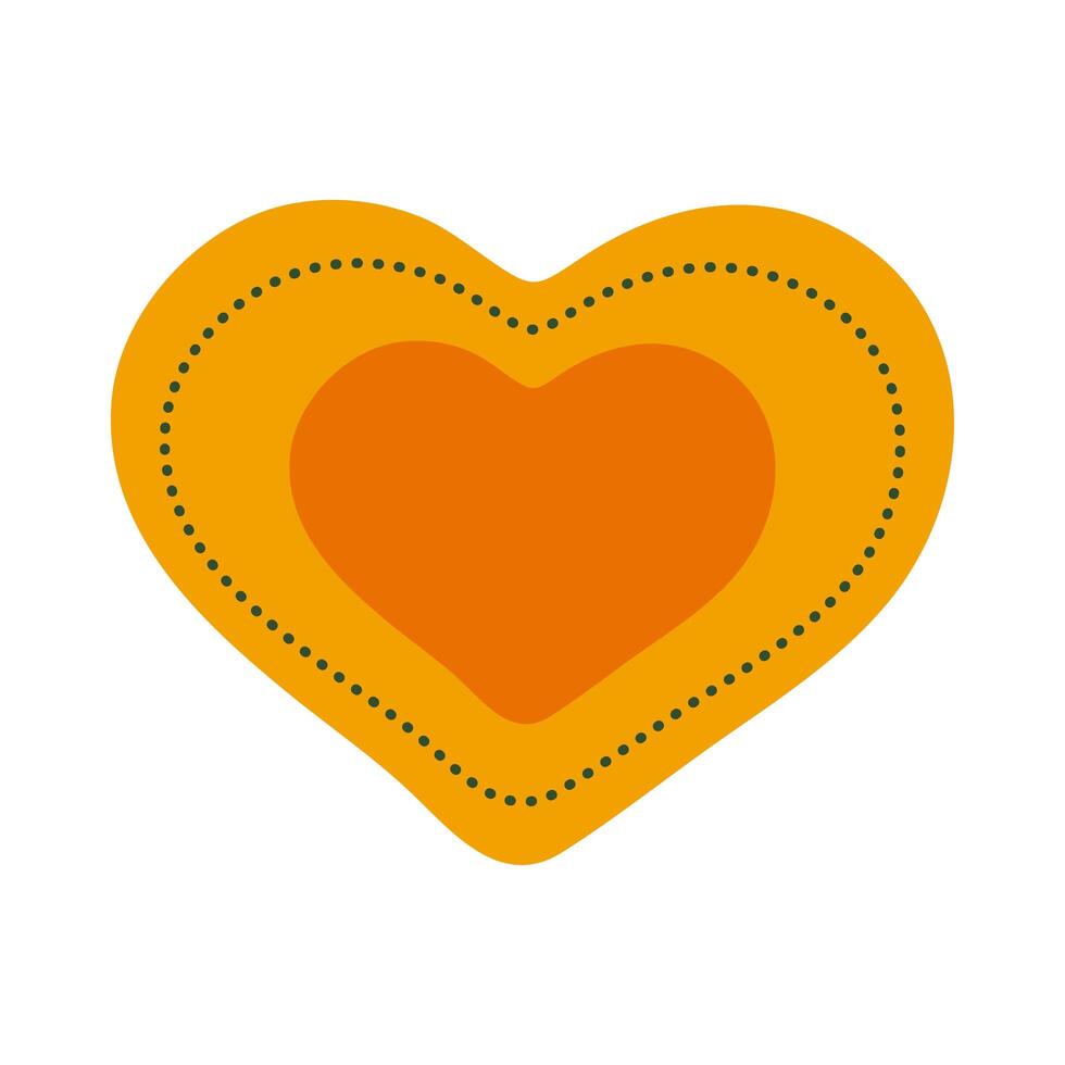 orange heart icon vector