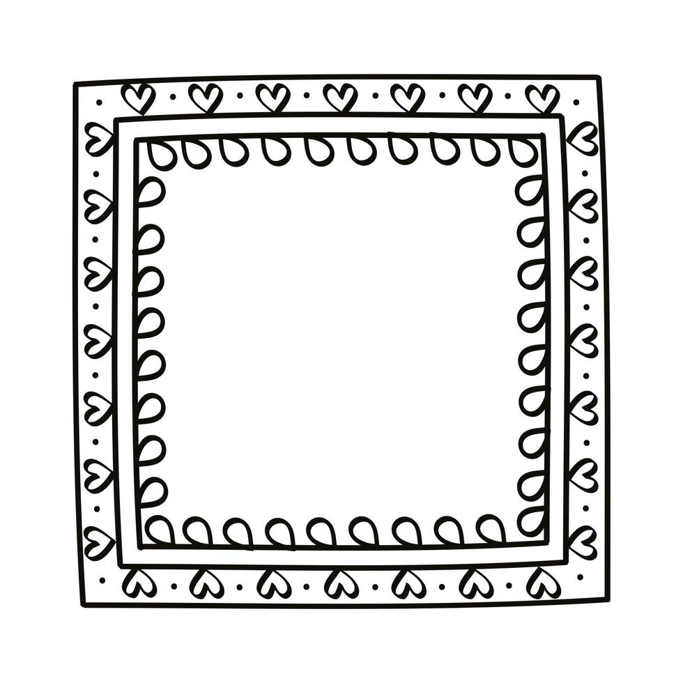 square draw hearts frame vector