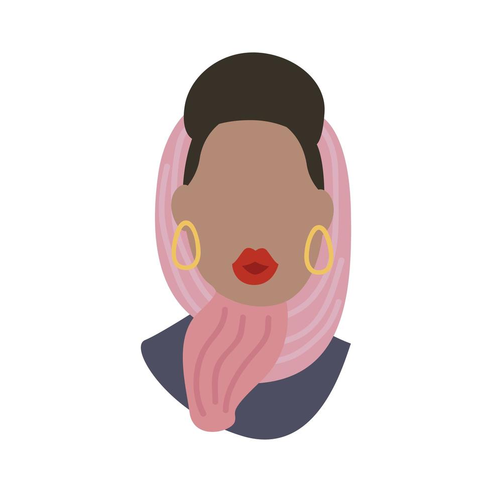 afro woman head vector