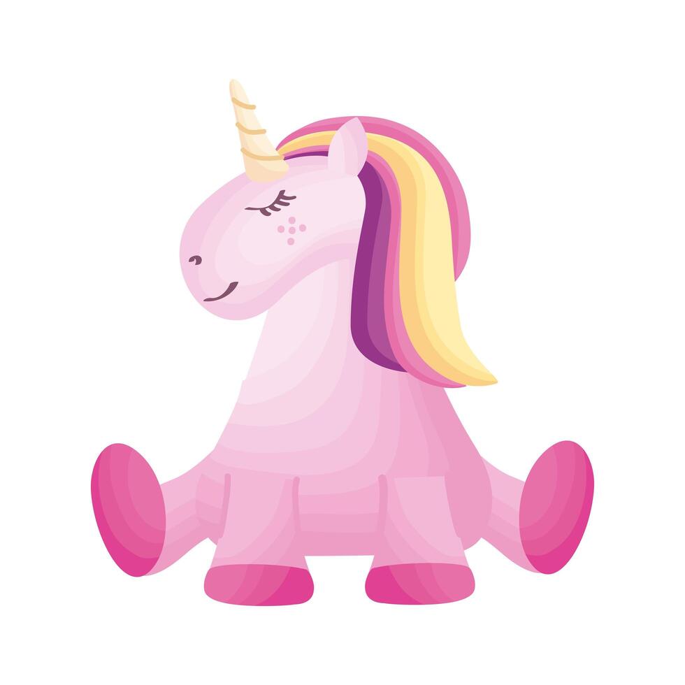 baby unicorn seated vector
