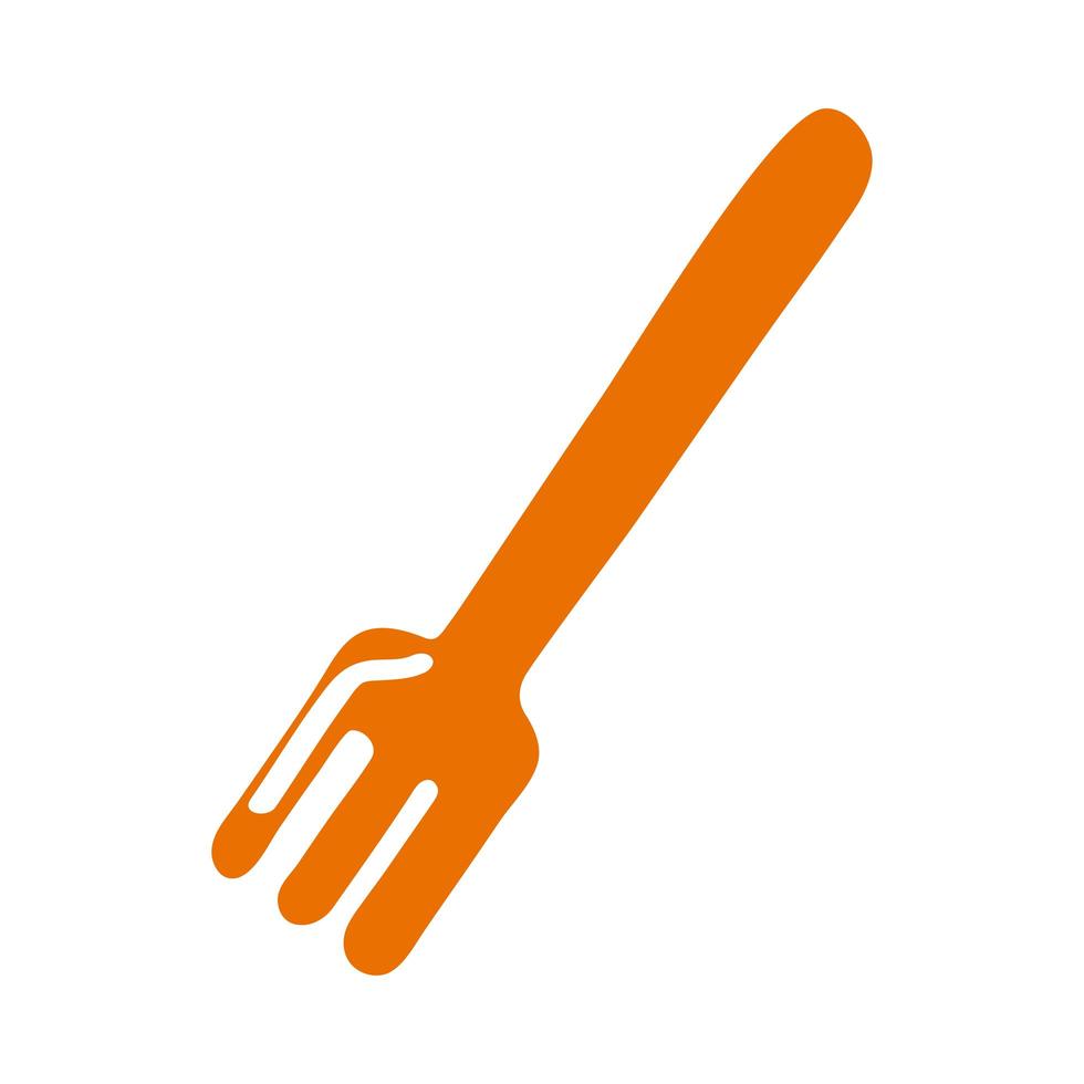 cubiertos tenedor naranja vector