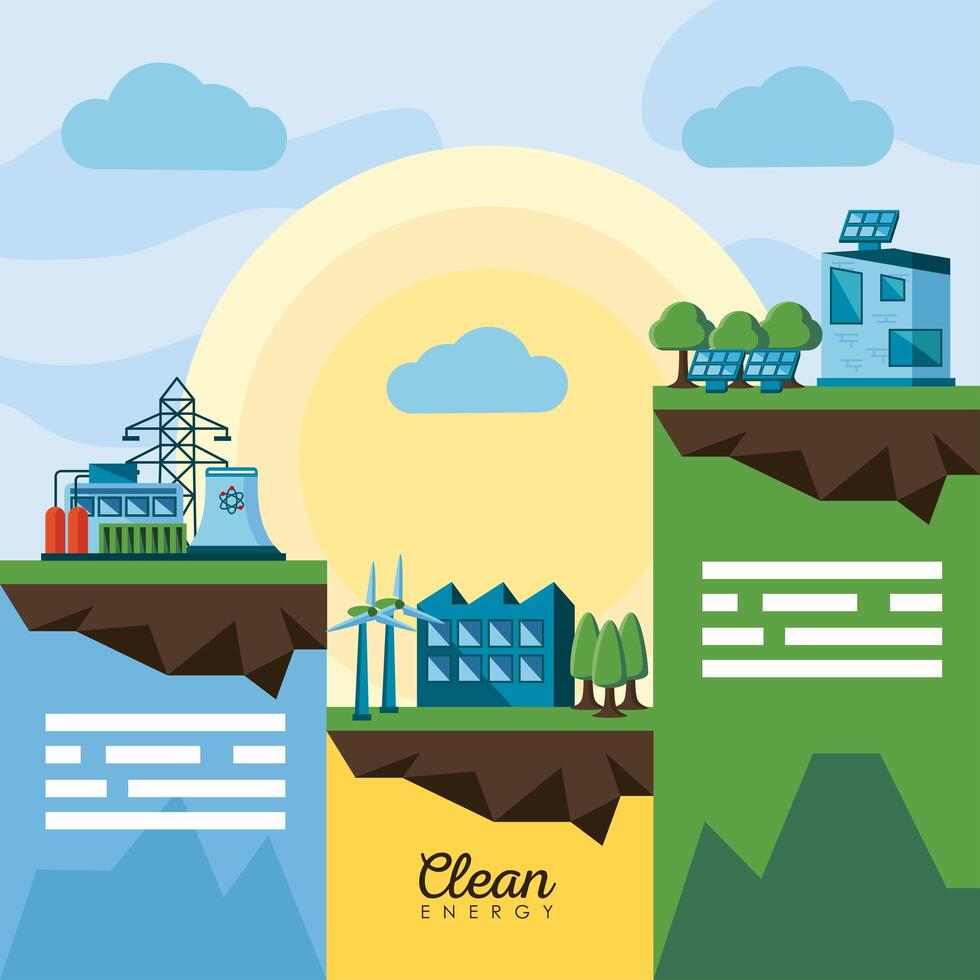 clean energy scenes vector