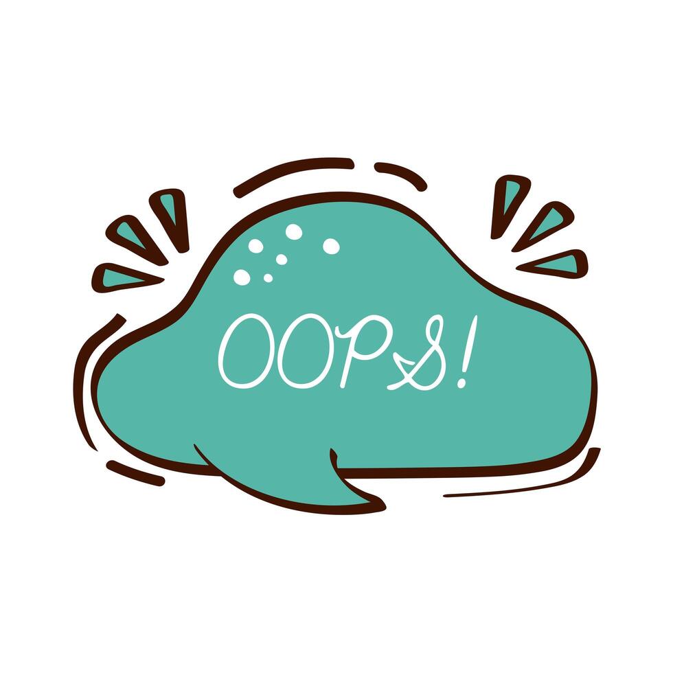 text balloon oops vector