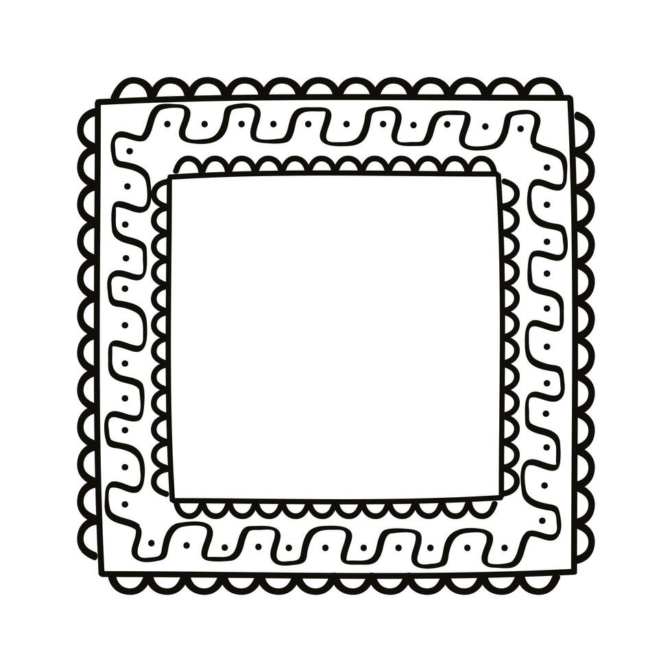 square draw lace frame vector