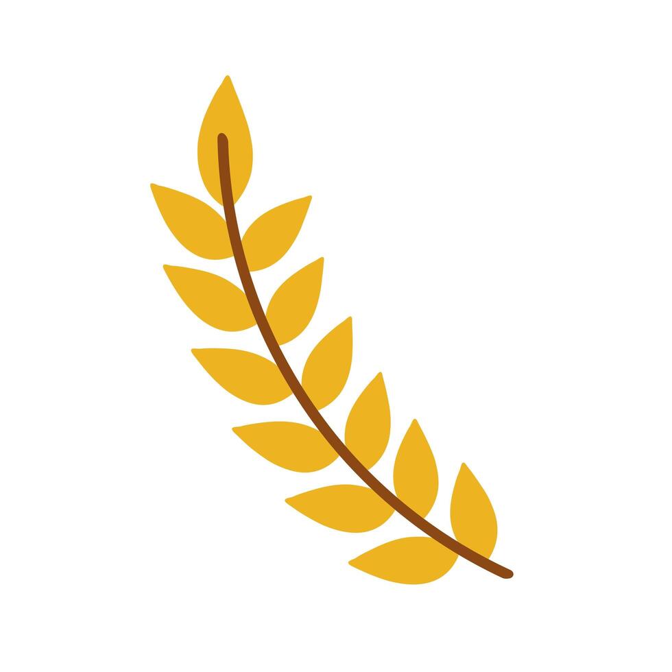 yellow branch with leafs vector