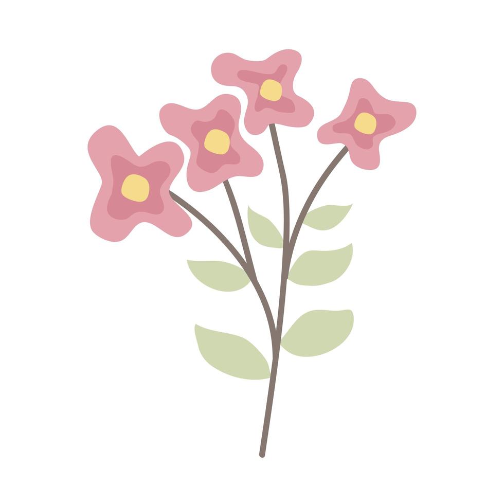 pink flowers garden vector