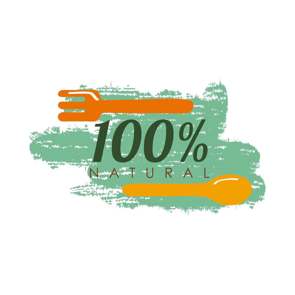 cutleries natural label vector