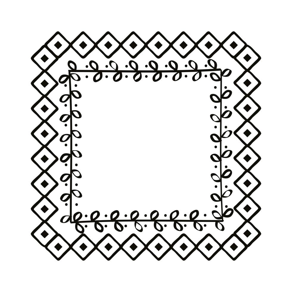 square draw geometric frame vector