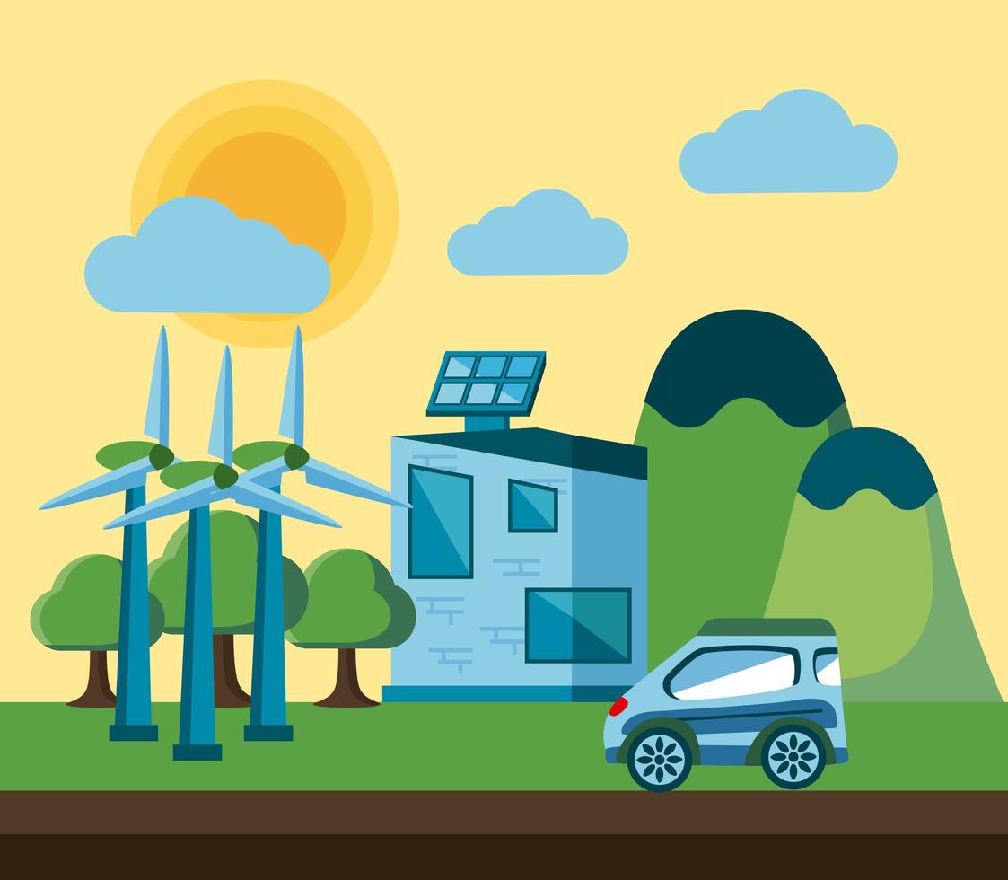 clean energy landscape vector