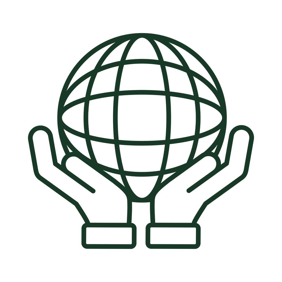hand lifting sphere vector