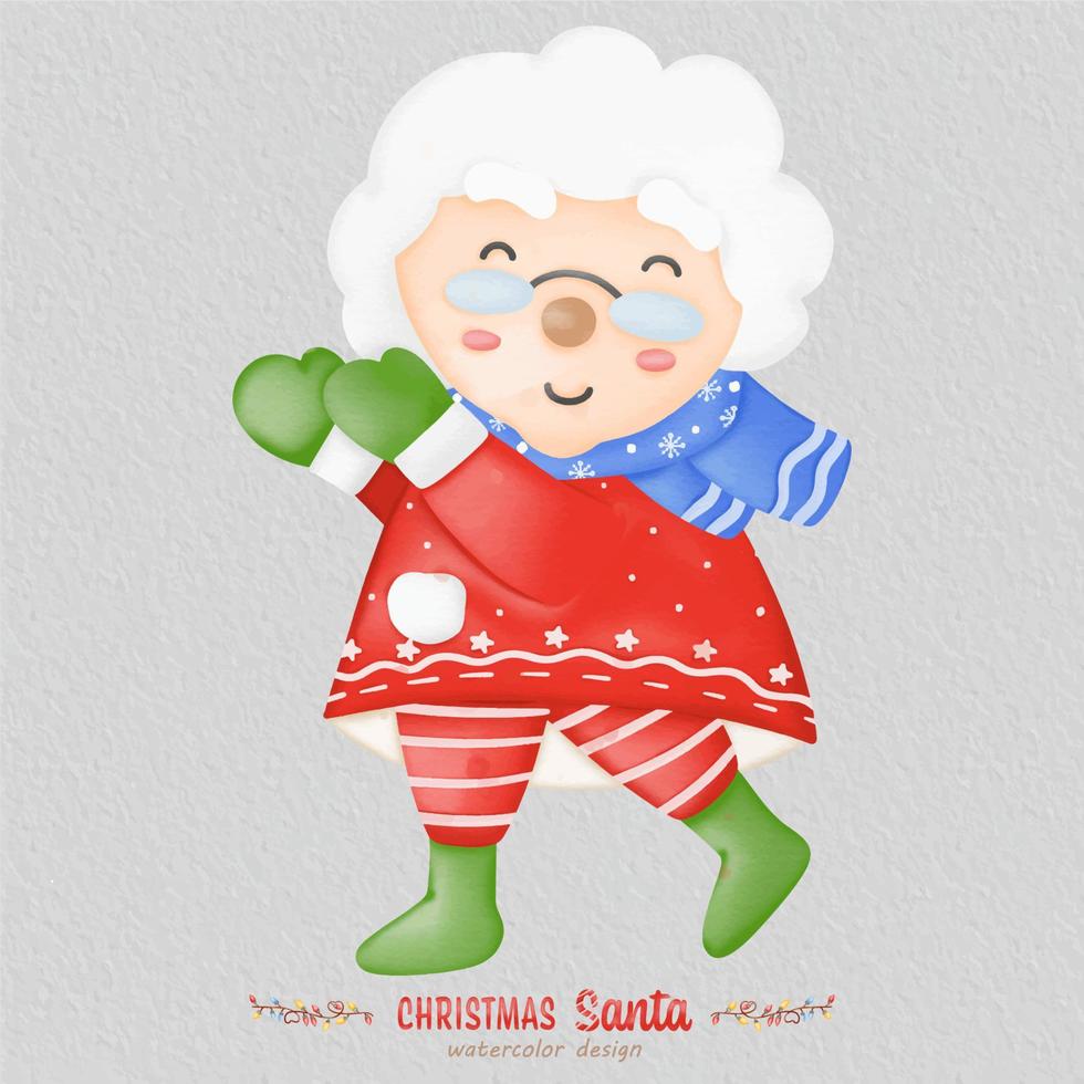 Christmas Santa claus watercolor illustration, with a paper background. For design, prints, fabric, or background. Christmas element vector. vector