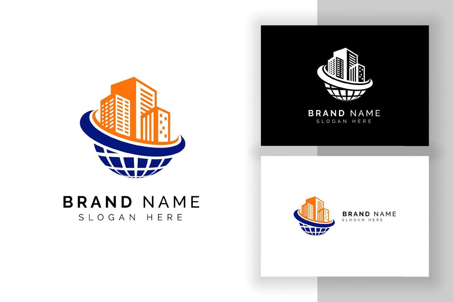 building construction logo designs template. building and globe vector icon