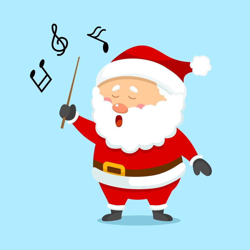 Cute Christmas Santa Claus Singing vector