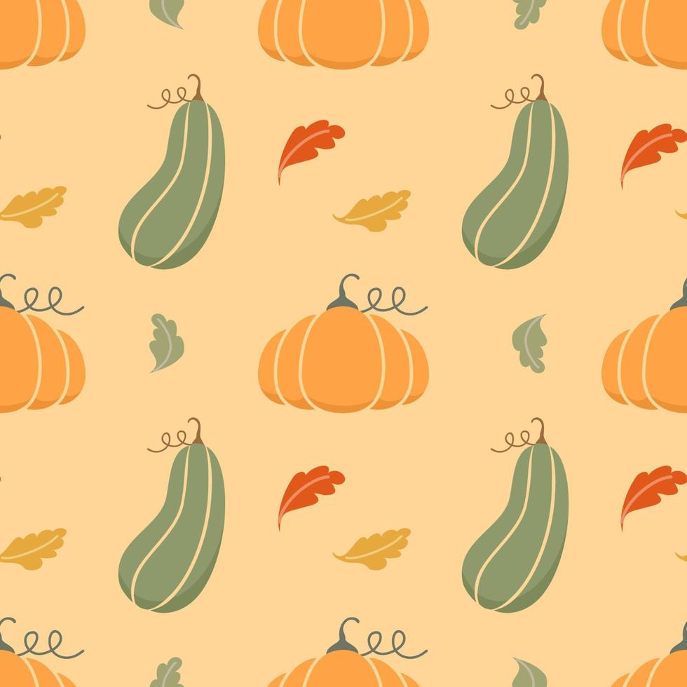 Cartoon Pumpkin Seamless Pattern vector