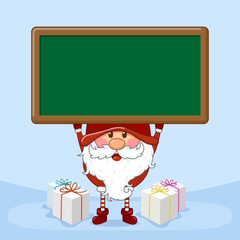 Cute Christmas Gnome Holding Board vector