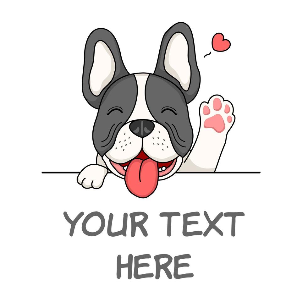 Cute French Bulldog With Love vector