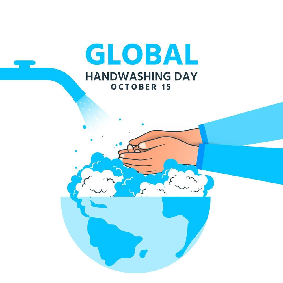 world hand washing day using water to wash hands 3662741 Vector Art at