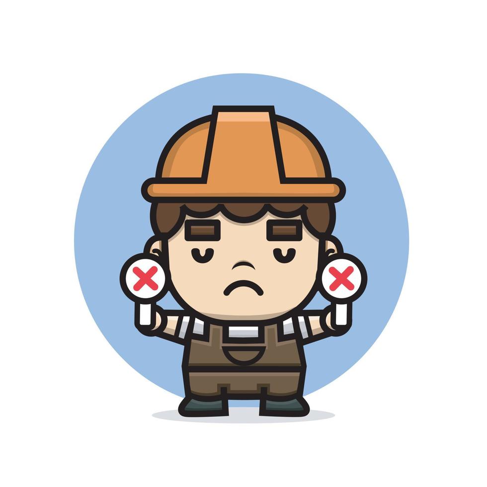 constructor de personajes lindos con letrero vector