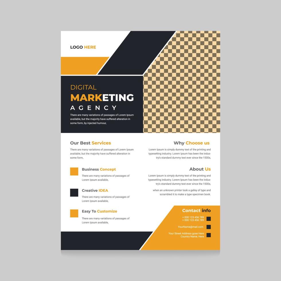 Folleto de negocios de marketing digital corporativo abstracto moderno con plantillas vector