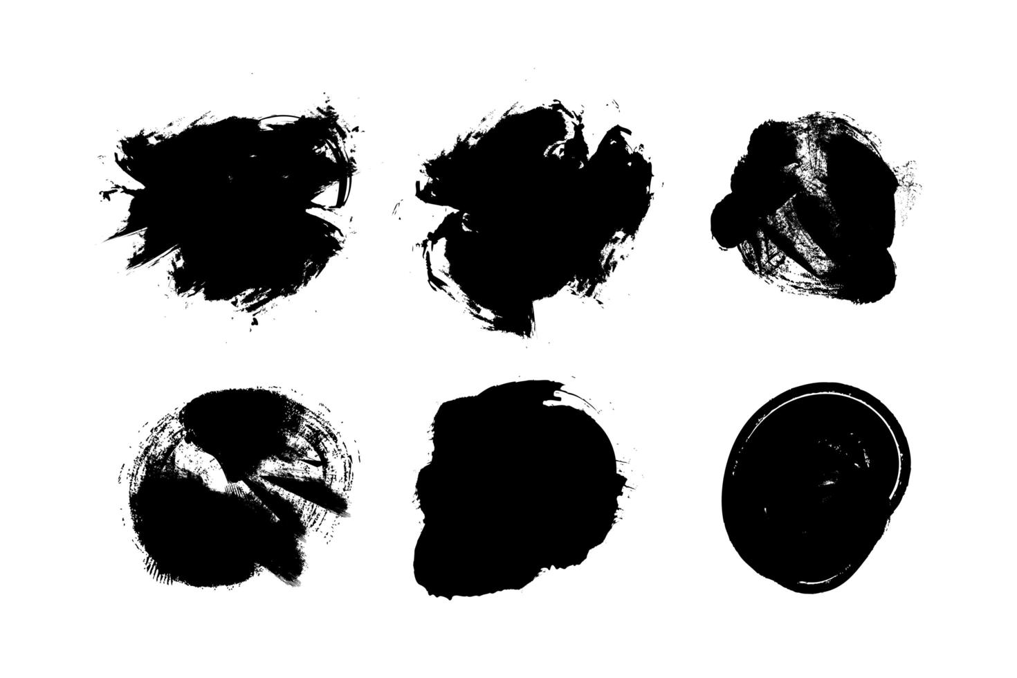 conjunto de trazos de pincel grunge negro. vector