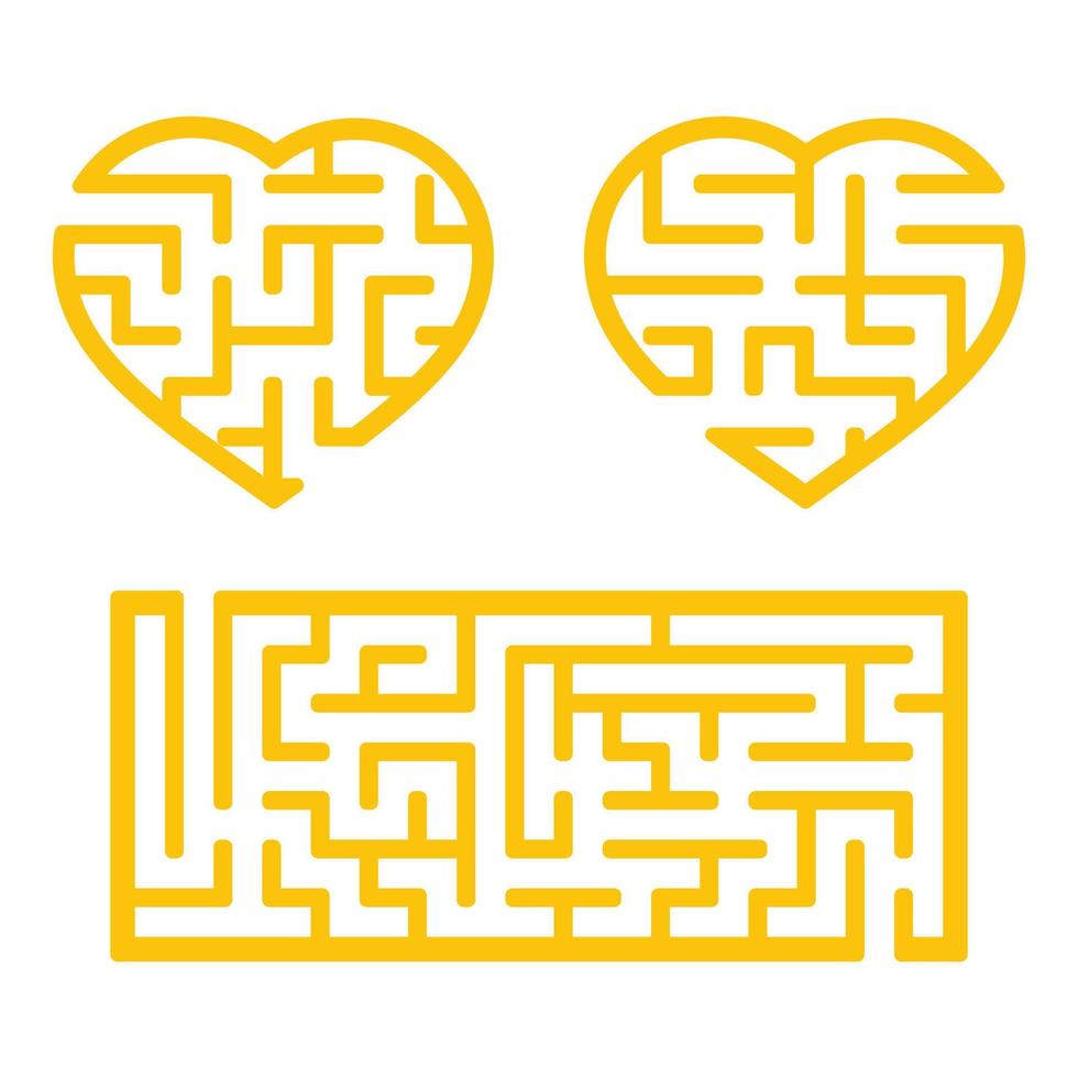 A set of mazes. Game for kids. Puzzle for children. Labyrinth conundrum. Find the right path. Vector illustration.
