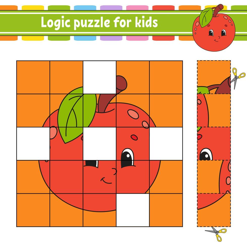 rompecabezas de lógica para niños. hoja de trabajo de desarrollo educativo. juego de aprendizaje para niños. página de actividad. para niños pequeños. acertijo para preescolar. Ilustración de vector aislado plano simple en estilo de dibujos animados lindo.