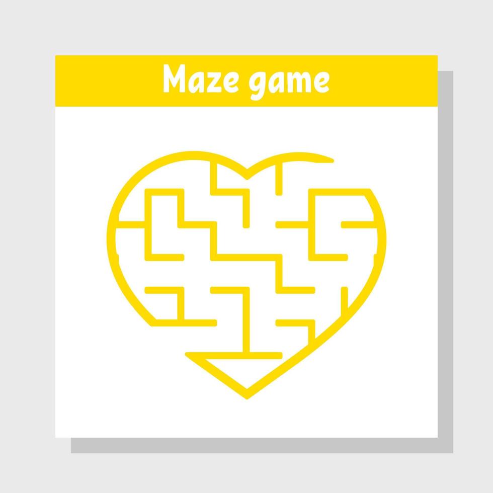 Color labyrinth heart. Game for kids and adult. Puzzle for children. Maze conundrum. Valentine's Day. Flat vector illustration.