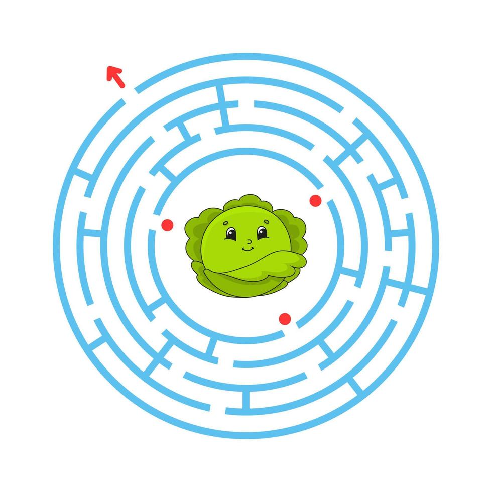 Maze. Game for kids. Funny labyrinth. Education developing worksheet. Activity page. Puzzle for children. Cute cartoon style. Riddle for preschool. Logical conundrum. Color vector illustration.