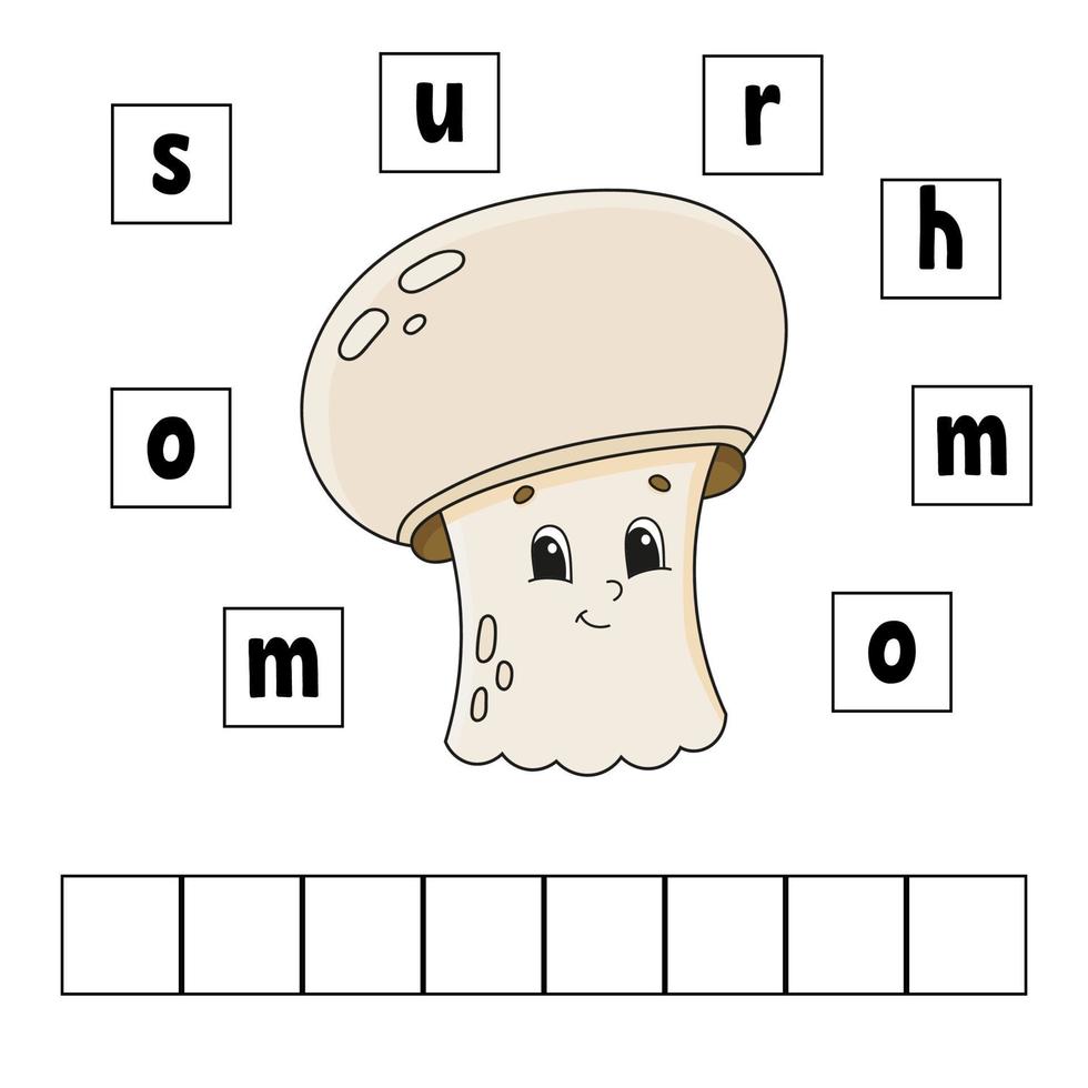 Words puzzle. Education developing worksheet. Learning game for kids. Activity page. Puzzle for children. Riddle for preschool. Simple flat isolated vector illustration in cute cartoon style.