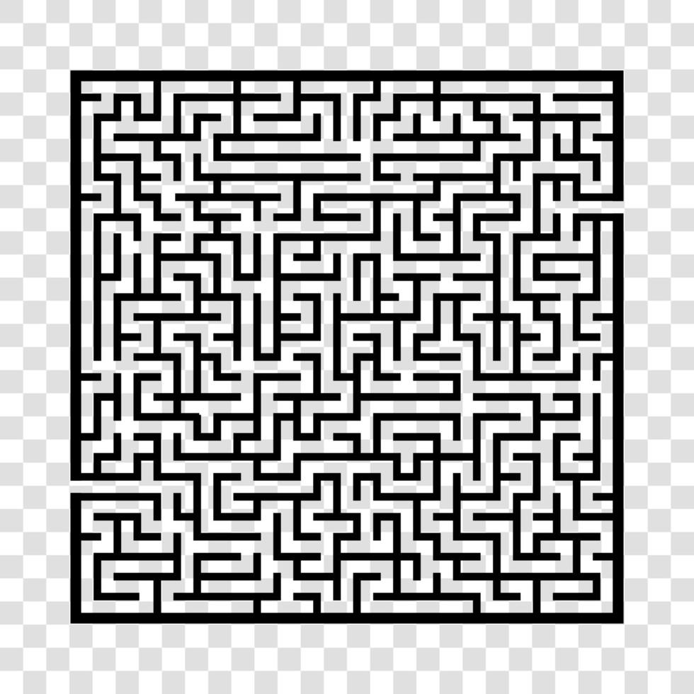 Difficult big maze. Game for kids and adults. Puzzle for children. Labyrinth conundrum. Find the right path. Flat vector illustration.