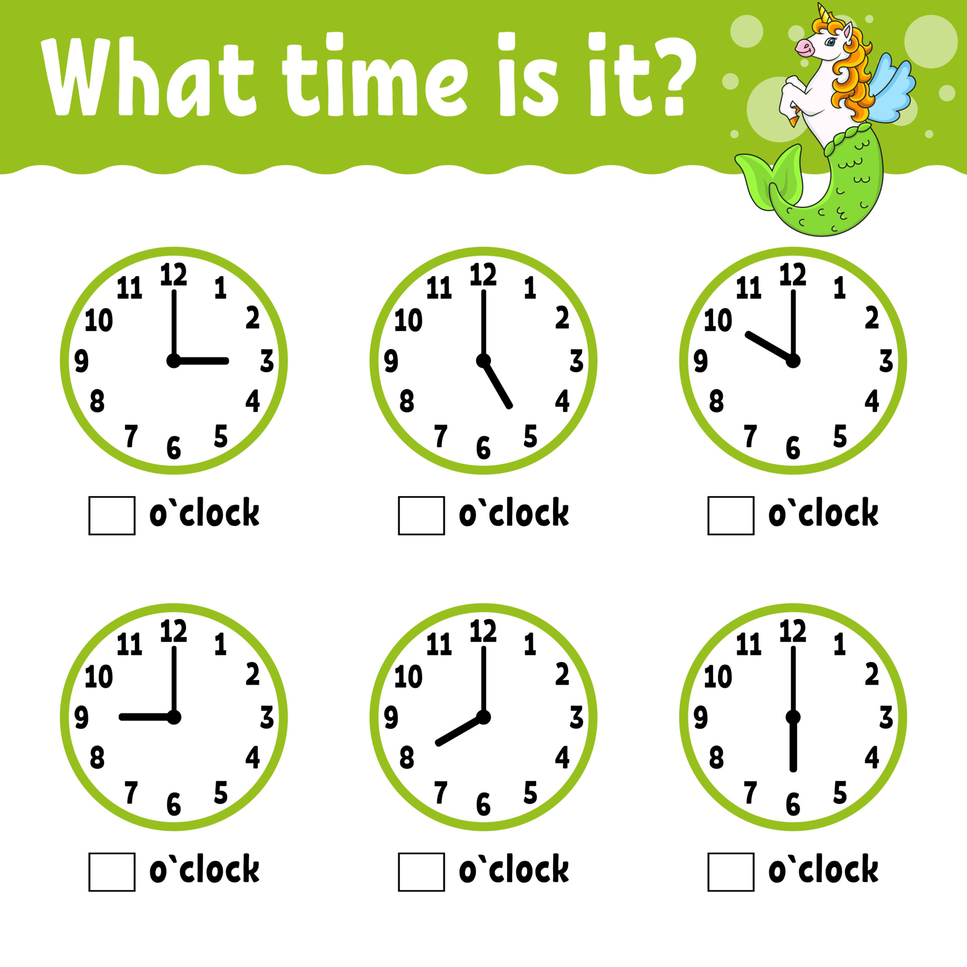 Learning Time On The Clock Educational Activity Worksheet For Kids And Toddlers Game For Children Simple Flat Isolated Color Vector Illustration In Cute Cartoon Style Vector Art At Vecteezy