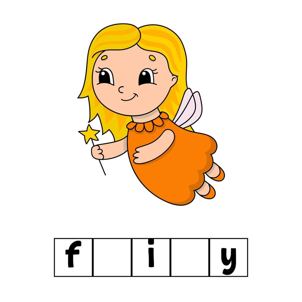 Words puzzle. Education developing worksheet. Learning game for kids. Activity page. Puzzle for children. Riddle for preschool. Simple flat isolated vector illustration in cute cartoon style.
