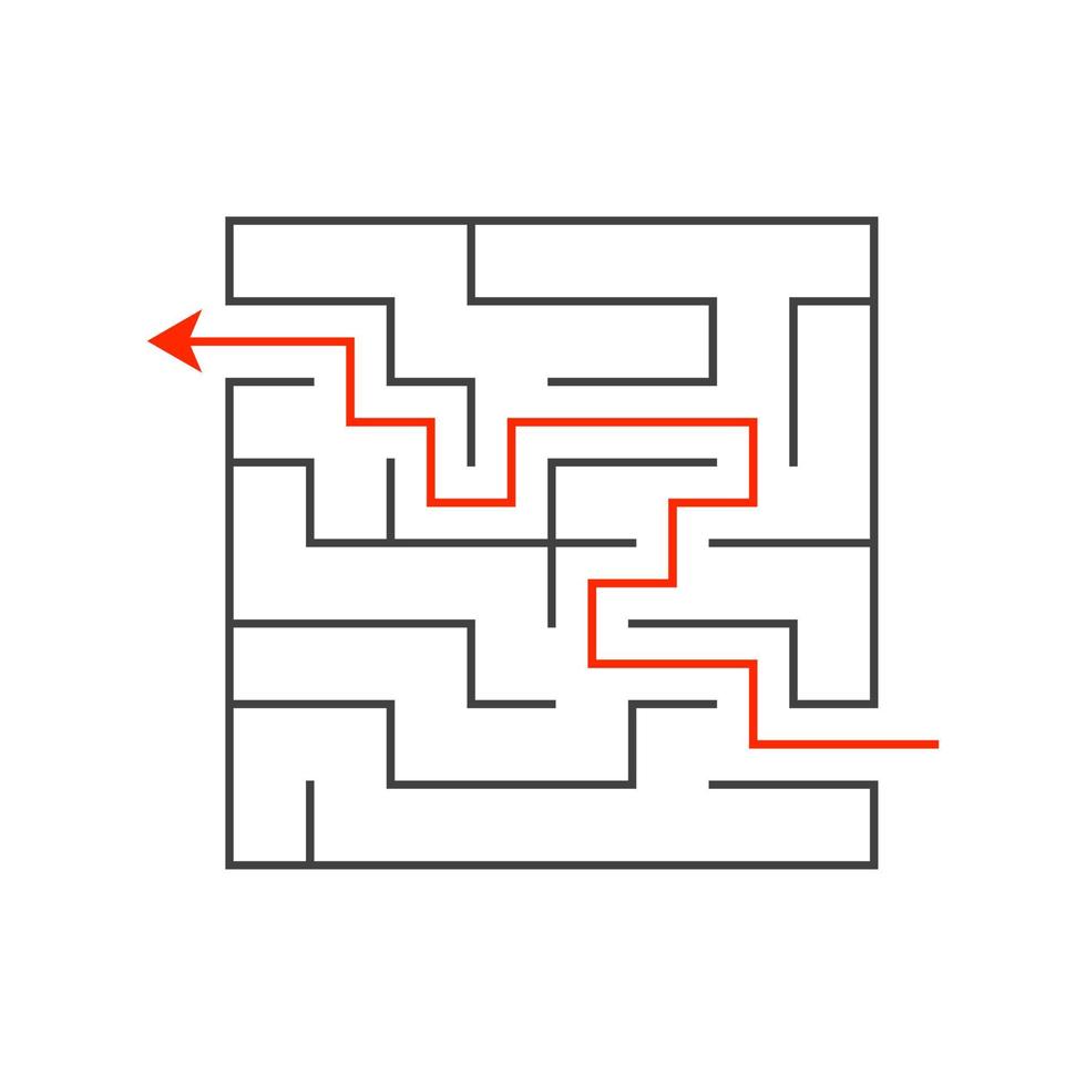 Abstact labyrinth. Educational game for kids. Puzzle for children. Maze conundrum. Find the right path. Vector illustration.