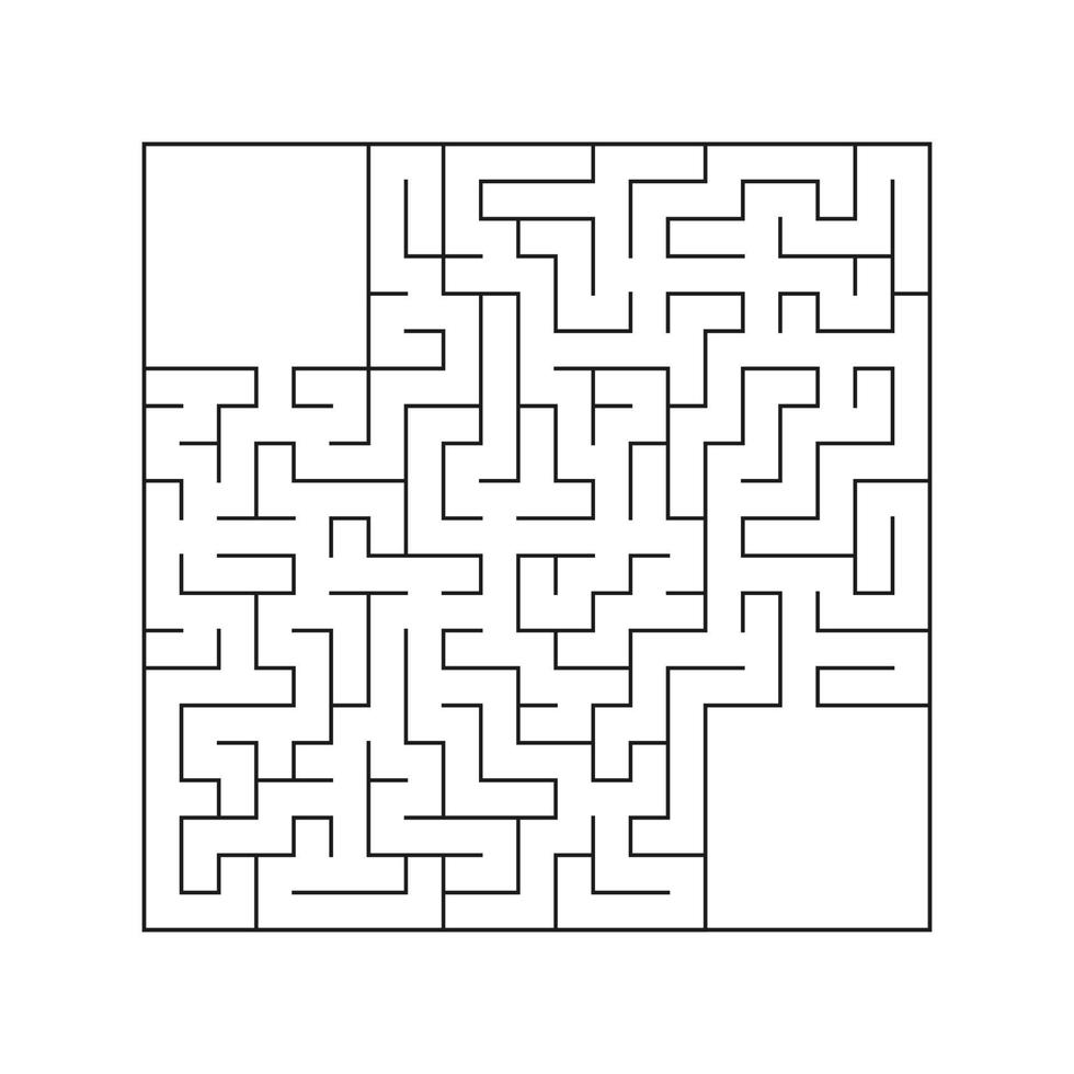 Abstract square maze. Game for kids. Puzzle for children. Labyrinth conundrum. Flat vector illustration isolated on white background.