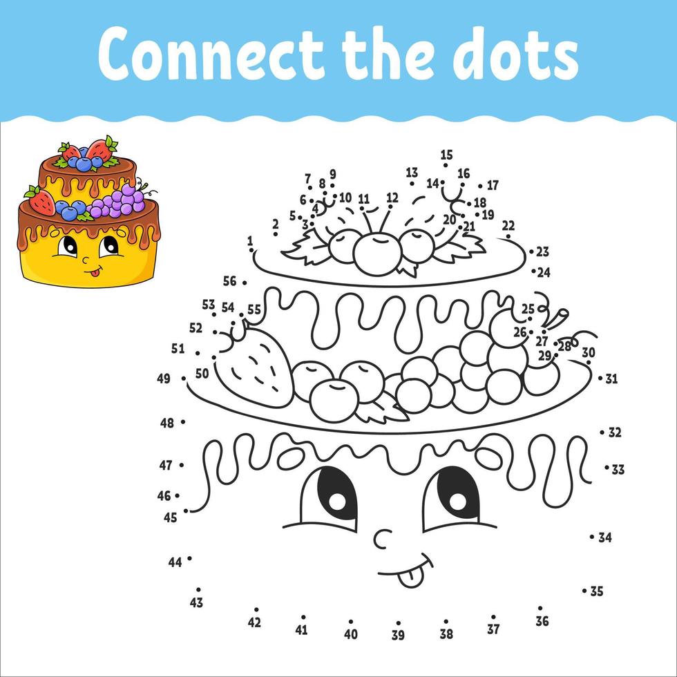 Dot to dot. Draw a line. Handwriting practice. Learning numbers for kids. Education worksheet. Activity coloring page. Coon style. With answer. vector