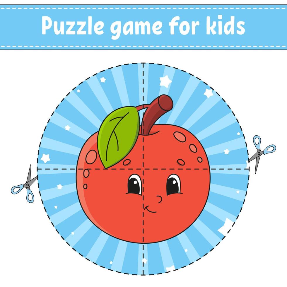 juego de rompecabezas para niños. hoja de trabajo de desarrollo educativo. juego de aprendizaje para niños. página de actividad. para niños pequeños. acertijo para preescolar. Ilustración de vector aislado plano simple en estilo de dibujos animados lindo.