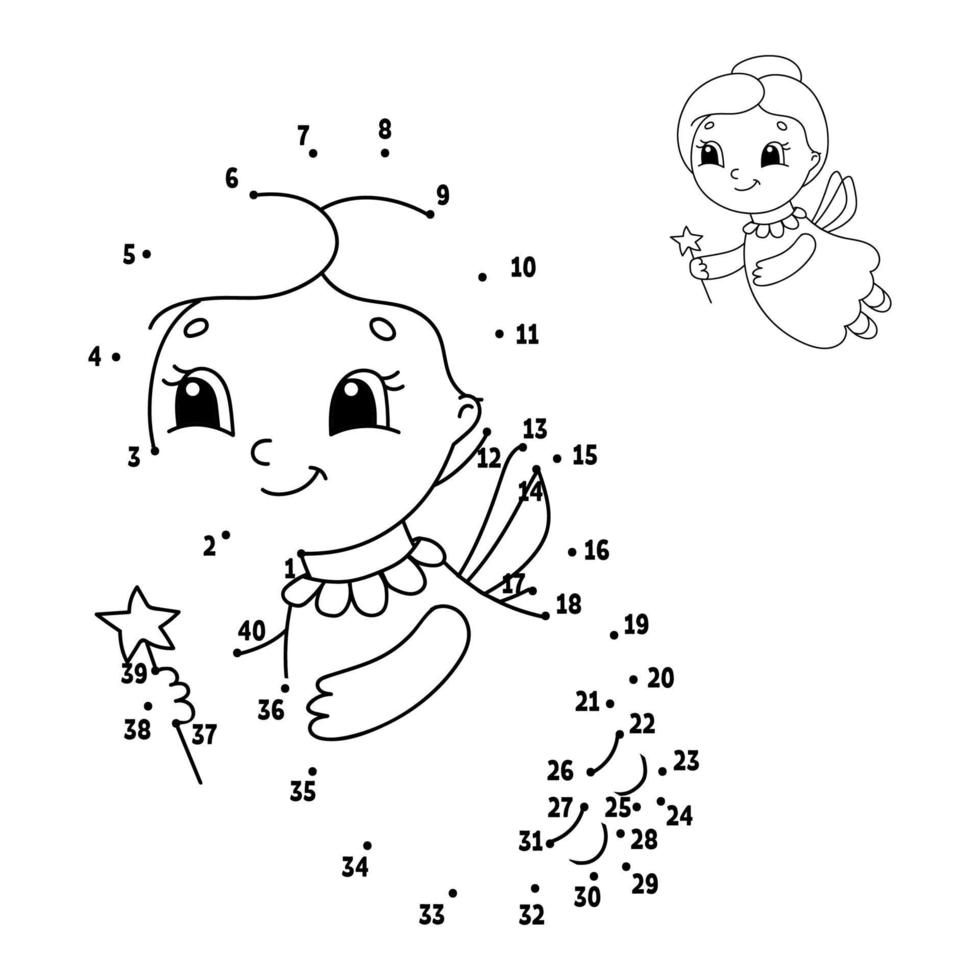 Dot to dot. Draw a line. Handwriting practice. Learning numbers for kids. Education developing worksheet. Activity coloring page. Game for toddler. Isolated vector illustration. Cartoon style.