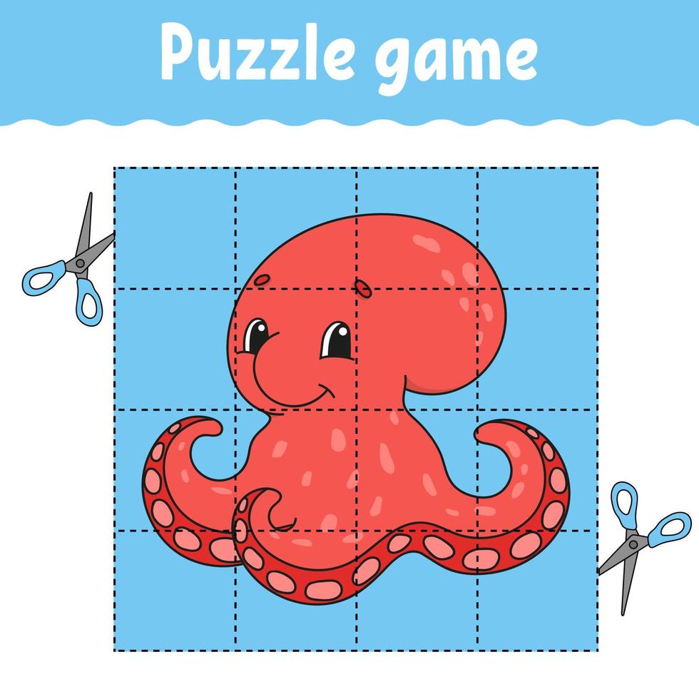 Puzzle game for kids . Education developing worksheet. Learning game for children. Activity page. For toddler. Riddle for preschool. Simple flat isolated vector illustration in cute cartoon style.